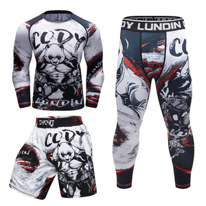 ชุดแรชการ์ด BJJ ยืดหยุ่นสูงสำหรับผู้ชาย ยี่ห้อ <span class=keywords><strong>Cody</strong></span> เสื้อและกางเกงขาสั้นรัดรูปสำหรับออกกำลังกาย พร้อมกางเกงระบายอากาศสำหรับวิ่งและฝึกซ้อม - Product Image 6