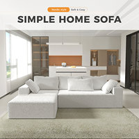 Nuevo Sofá Multifuncional en Forma de L con Cómoda Funda de Tela de Felpa Larga y Espuma de Soporte Firme, Sofá Cama Modular para Sala de Estar