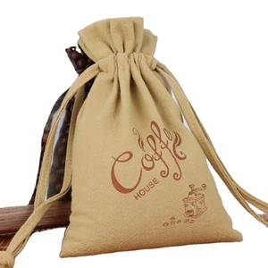 Bolsa de Cordón para Joyería, Bolsa de Lino y Algodón con Cordón para Invitados de Boda, con Impresión de Logotipo - Product Image 1