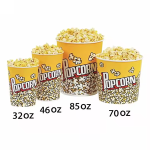Cubo de palomitas de maíz liso al por mayor, tazón de papel para palomitas de maíz de grado alimenticio con diseño personalizado - Product Image 6