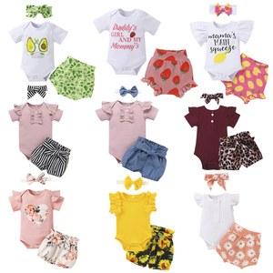 100% cotone stampa vestiti per neonate 0-2 anni può essere personalizzato set <span class=keywords><strong>di</strong></span> abbigliamento - Product Image 1