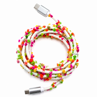 Câble USB magnétique Togudu CC-143 en promotion, charge rapide PD, haute qualité, motif floral coloré, Type-C vers Type-C, 100W 2A, cuivre pur