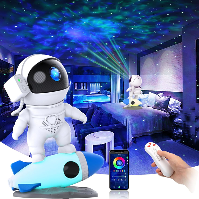Astronaut Galaxy Light for Bedroom, Space Nebula Projector Ceiling Led Night Lamp With Timer & Remote