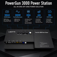 Convertisseur d'onde sinusoïdale pure solaire 3000W Station d'alimentation portable Batterie au lithium LiFePo4 300AH pour l'alimentation d'urgence des véhicules récréatifs