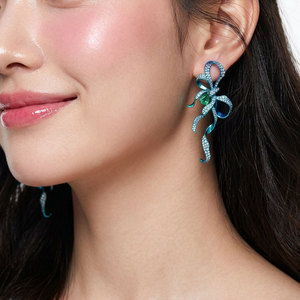 New Collection Luxury Wholesale Manufacturer Export Handmade <b>Earrings</b> Jewelry Large Titanium Natural Emerald And Spinel <b>Earrings</b> - Product Image 3