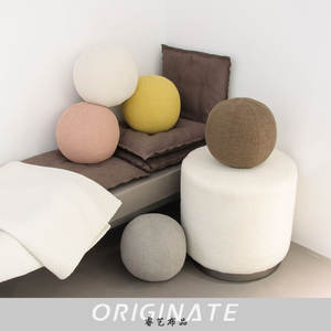 RUIYI <span class=keywords><strong>Coussin</strong></span> décoratif rond en coton et <span class=keywords><strong>lin</strong></span> multicolore <span class=keywords><strong>Coussin</strong></span> créatif doux et confortable Boule en peluche <span class=keywords><strong>de</strong></span> remplissage - Product Image 5