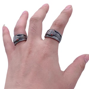 Snake <b>Ring</b> <b>For</b> <b>Men</b> Titanium Steel Red Eye Animal Design Retro <b>Silver</b> Fashion Jewelry Gift 216022 - Product Image 4