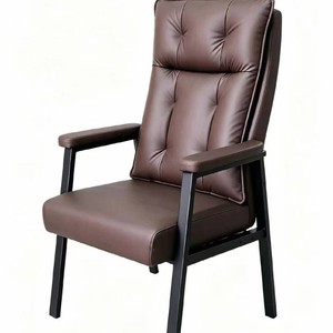 Silla de Mahjong Tapizada en Cuero Verde con Estructura Metálica para Sala de Juegos y Espacio de Estar - Product Image 2