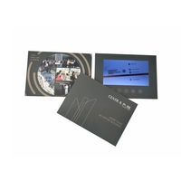 Ventes Flash Livre Vidéo en Lin avec Écran LCD Carte d'Invitation de Mariage Carte Cadeau Brochure Vidéo Carte de Vœux Vidéo pour Mariage