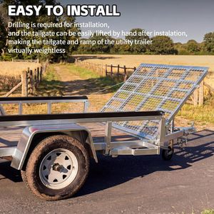 Système d'assistance à levage de porte arrière de remorque utilitaire à deux poteaux, système d'assistance à levage bilatéral, compatible avec les remorques utilitaires ouvertes, rampe de porte arrière, nouveau - Product Image 6