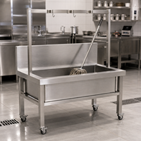 Chariot de lavage mobile professionnel en acier inoxydable 304 201 pour hôtel, disponible en OEM et ODM