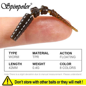 Spinpoler Mini <span class=keywords><strong>leurre</strong></span> de sébaste <span class=keywords><strong>Finesse</strong></span> Ajing ver appât en plastique souple matériel de pêche sur glace basse nageur perche Crappie Ocean Rock - Product Image 2