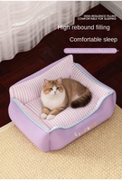 Lit pour chat et chien toutes saisons, style canapé moderne, coussin de couchage avec dossier surélevé, nid de sommeil pour chat, fournitures pour animaux de compagnie en gros