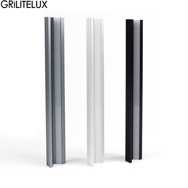 LED Aluminum Profile Recessed Led Strip Diffuser 45 Degree Oblique Illumination Hidden LED Under Cabinet Light