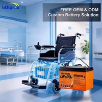 Batterie de véhicule de mobilité LiFePO4 prismatique 12V300AH, légère, résistante aux chocs, pour fauteuil roulant d'hôpital, conforme aux normes UL CE RoHS MSDS