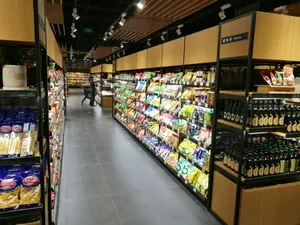 Nouveau design magasin luminaire métal étagère en <span class=keywords><strong>bois</strong></span> supermarché rayonnage mural - Product Image 3