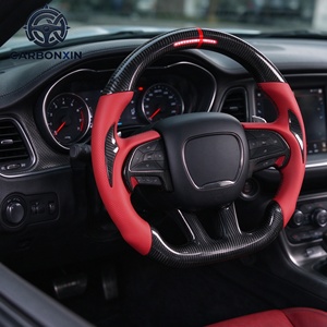 Volante Deportivo Personalizado de Cuero y Fibra de Carbono con LED para Dodge Charger SXT RT Challenger SRT Hellcat Scat Pack 2016-2020 - Product Image 2