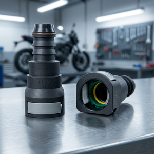 ข้อต่อแบบเร็ว SAE 15.82 QC แบบสองปุ่ม ขนาด 3/8 นิ้ว สำหรับสายขนาด <span class=keywords><strong>ID14</strong></span> 180 องศา - Product Image 3