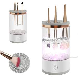 Limpiador de Brochas de Maquillaje Portátil Automático con Carga USB, Máquina Eléctrica para Limpiar Brochas de Maquillaje con Tapete de Limpieza - Product Image 1