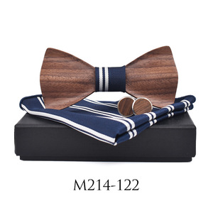 Đôi Hai Mặt Cắt 3D Cứu Trợ <span class=keywords><strong>Bow</strong></span> Tie Rắn Gỗ Bowtie Khăn Tay Cufflink Set Cho Nam Giới Kinh Doanh Hoặc Món Quà Cưới - Product Image 4