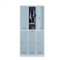 Kabinet Loker Armario Casier Armadiet en métal Armoire à six portes en acier Casiers de rangement en métal pour vestiaire