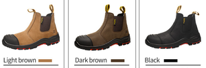 Chaussures de sécurité DF1021 avec embout en acier, en cuir nubuck Crazy Horse véritable, bottes de travail de sécurité, chaussures de sécurité sur mesure OEM ODM. - Product Image 4