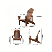 Meubles d'extérieur modernes résistants aux intempéries, anti-corrosion, chaises Adirondack en plastique pour jardin