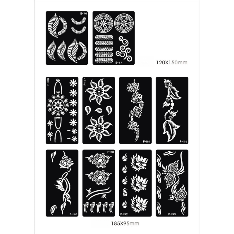 Reusable Self Adhesive Henna Temporary Tattoo