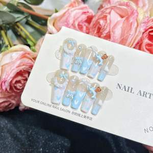 Prensa de ojo de gato hecha a mano de lujo en las <span class=keywords><strong>uñas</strong></span> Colección de 10 piezas-<span class=keywords><strong>Uñas</strong></span> postizas de gel acrílico Premium, efecto de brillo elegante para mujeres - Product Image 5