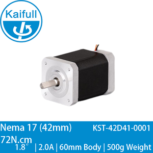 Motor paso a paso híbrido Kaifull <span class=keywords><strong>NEMA</strong></span> <span class=keywords><strong>17</strong></span> de 42 mm, 1.8 grados, 2.0 A, 72 N.cm, CC 24 V, KST-42D41-0001, alto torque, para impresora 3D, CNC, brazo robótico DIY - Product Image 1