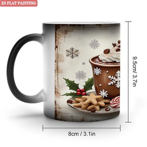 Mug personnalisé avec logo, noir givré, 11 oz, en céramique, tasse sensible à la chaleur - Product Image 1