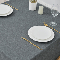 Nappe de table carrée grise personnalisée de 60 pouces, résistante à l'eau, infroissable, lavable, en faux lin, pour salle à manger et cuisine