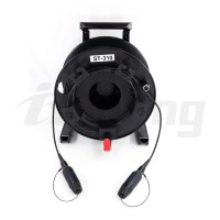 Connecteur à faisceau étendu HXB 15 6 cœurs, enrouleur de câble en plastique portable, fibre optique tactique blindée TPU avec tambour en plastique