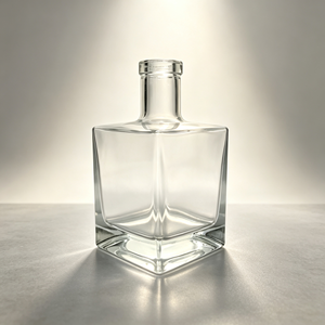 Botellas de Licor Cuadradas de Vidrio Transparente de 250ml/500ml al por Mayor, Reutilizables con Tapón de Corcho para Vodka, Whisky, Brandy, Ginebra y Ron - Product Image 2
