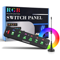 Panneau de commande sans fil à 6 interrupteurs avec rétroéclairage LED, faisceau de câblage pré-câblé et système de relais à fusibles pour véhicules tout-terrain, Jeep, camions, bateaux, camping-cars