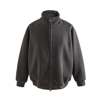 Sweat-shirt unisexe à fermeture éclair, 100% coton tricoté, 400 grammes, coupe ample, respirant, coupe-vent, manches longues, doublé pour l'hiver