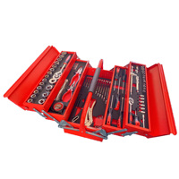 18 ''Material SPCC 5 Bandejas Portátil Duplo Lidar Com conjuntos de ferramentas Caixa de Ferramentas com 90 Pcs CR-V para oficina de reparação
