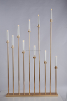 Vente en gros 10 bras fournitures de décoration de mariage grande pièce maîtresse de candélabre en métal doré