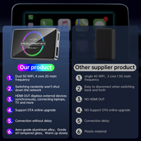Adaptador Inalámbrico CarPlay y Android Auto 3 en 1 OEM ODM con Conexión Estable WiFi de Doble Banda, Caja AI para CarPlay con Vídeo 4K, para Apple