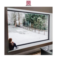 Fenêtre fixe en aluminium insonorisée à triple vitrage, grande fenêtre en verre pour chambre de villa, efficace en termes d'énergie, WANJIA
