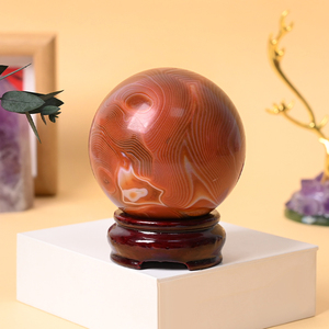 High-quality Polished Healing Stone Spheres Natural Red Carnelian Agate <b>Crystal</b> <b>Ball</b> for Home Decoration - Product Image 3