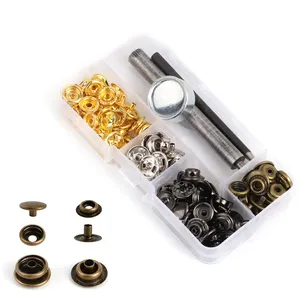 10 Sets Metal Buckle Plating Buttons Snaps Press Fasteners With 3 Pieces DIY Fixing Press Studs Clothing Sewing Tool