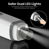 TIZE Einfach zu Bedienender Aufladbarer Gummi-Hundenagelschleifer & -Trimmer mit 2 Geschwindigkeiten und Doppel-LED-Beleuchtung 110-240V