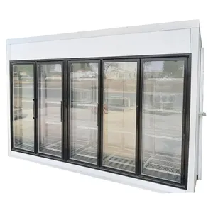 Walk In Cooler Glass Doors Customized Display Room Cold Room Freezer For Supermarket