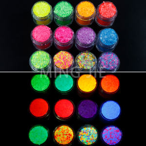 Brillos Cosméticos <span class=keywords><strong>Mate</strong></span> de Colores Neón, Brillos Gruesos para Manualidades, <span class=keywords><strong>Uñas</strong></span> y Rostro, 12 Colores para Vasos, Resina, Manualidades, Decoración de Fiestas - Product Image 4