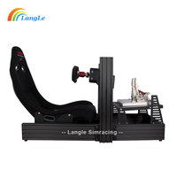 Fabricación OEM Perfil de aluminio Asiento de carreras Silla de juego Simulador Cabina Color negro Sim Rig Cabina Drive Car Race Simulator