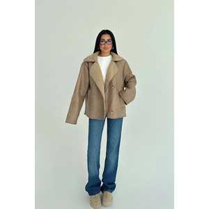 เสื้อแจ็คเก็ตขนสัตว์วินเทจ แต่งลายขนจิ้งจอก ความยาวสั้น บุด้วยผ้าขนสัตว์และผ้าฝ้าย ปิดด้วยซิป ทอผ้าด้วยเทคนิคพิเศษ ปักลายเคลือบสีพิมพ์ลาย - Product Image 2