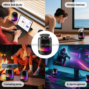 Rgb ánh sáng hiển thị bluetooth Loa hút từ cơ sở TWS Stereo ghép nối tiltable đứng FM Đài phát thanh loa cho Đảng Quà Tặng - Product Image 2