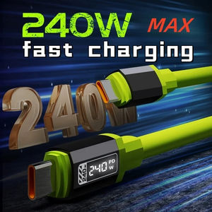 240W E-marker Chip <span class=keywords><strong>Pantalla</strong></span> <span class=keywords><strong>de</strong></span> alimentación en tiempo real USB C a tipo C <span class=keywords><strong>Cable</strong></span> <span class=keywords><strong>de</strong></span> carga rápida para iPhone 17 16 15 Pro Max <span class=keywords><strong>Samsung</strong></span> OPPO VIVO - Product Image 5