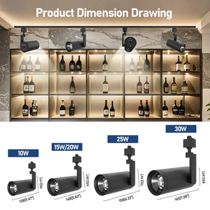 Nhà máy 10W 15W 20W 25W hiện đại Thiết kế trong nhà thương mại có thể điều chỉnh độ dẫn ánh sáng COB Tracklight dẫn ánh sáng theo dõi ánh sáng theo dõi - Product Image 5